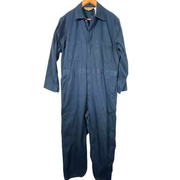 Schmidt Workwear Coveralls Large Navy Blue Long Sleeve Lightweight - Picture 1 of 10